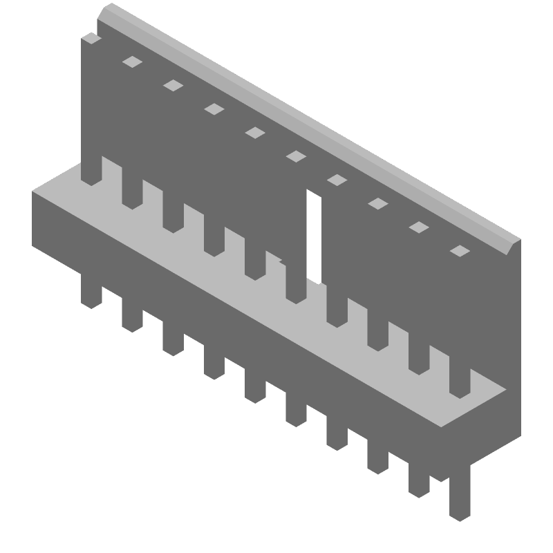 10 Pos 2.5mm Pitch Wire to Board Header, Straight, Solder, 3.5A, 250V