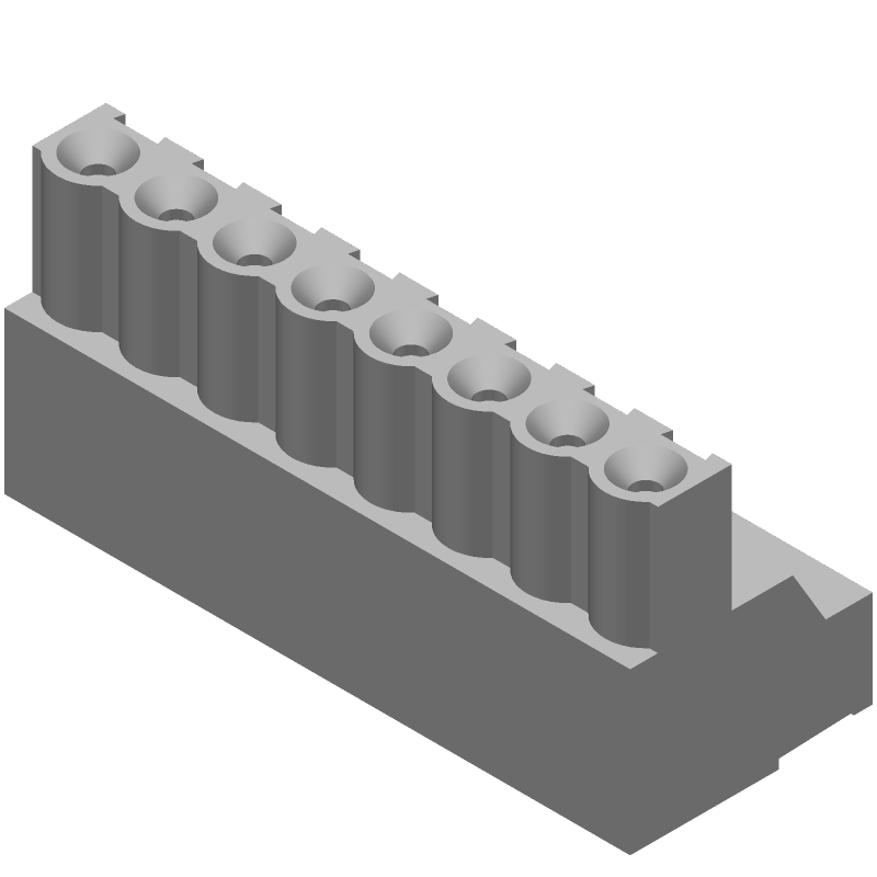8 Pos 5mm Pitch RA Plug Terminal Block, 15A, 300V, Green