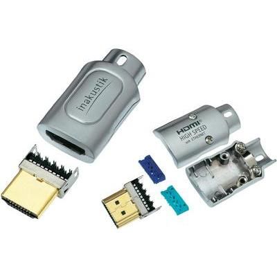HDMI connector Plug, straight Silver Inakustik 1 pc(s)