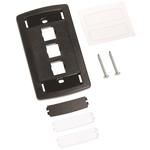 LE TYPE FLUSH MOUNTED FACEPLATE, THREE PORT BLACK