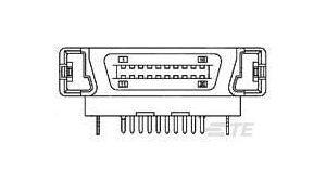 20 Pos Female Right Angle Solder Telecom/Datacom Connector