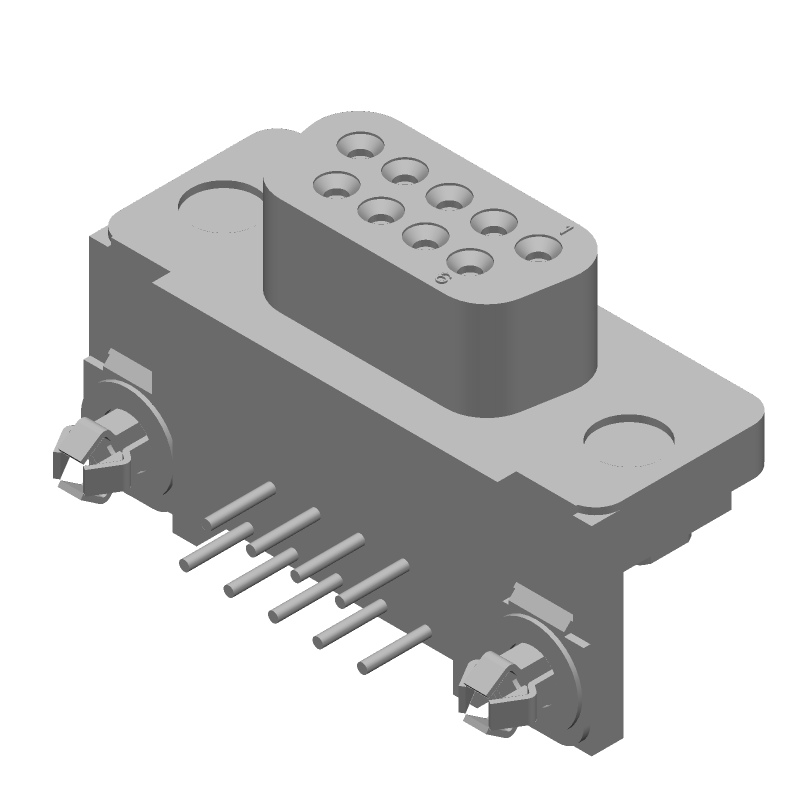D-Subminiature Connector F 9POS RA Solder Thru-Hole 6A 125V