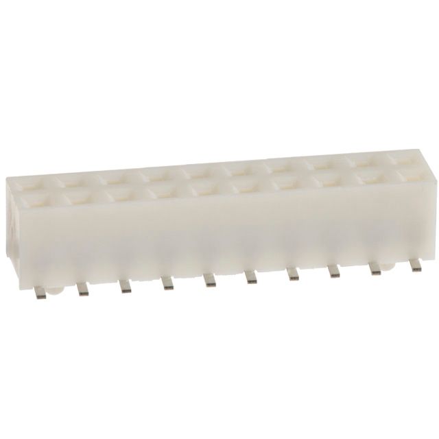 20 Pos 2mm Pitch Female Socket Header, SMD, Straight, Gold, 1A