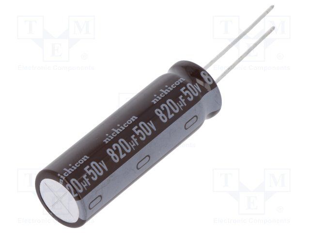 Cap Aluminum Lytic 820uF 50V 20% (12.5 X 40mm) Radial 5mm 1700mA 5000h 105°C Bulk