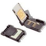 Conn Micro SIM Card M 6 POS 2.54mm Solder ST SMD 1A T/R