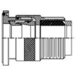 Connector Accessories EMI/RFI Environmental Bulkhead Feed Through with Strain Relief Straight Aluminum Olive Drab Cadmium Over Electroless Nickel