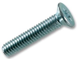 DURATOOL CP4M12 Machine Screw, M4, 12 mm, Bright Zinc, Steel, Flat / Countersunk Head Pozidriv