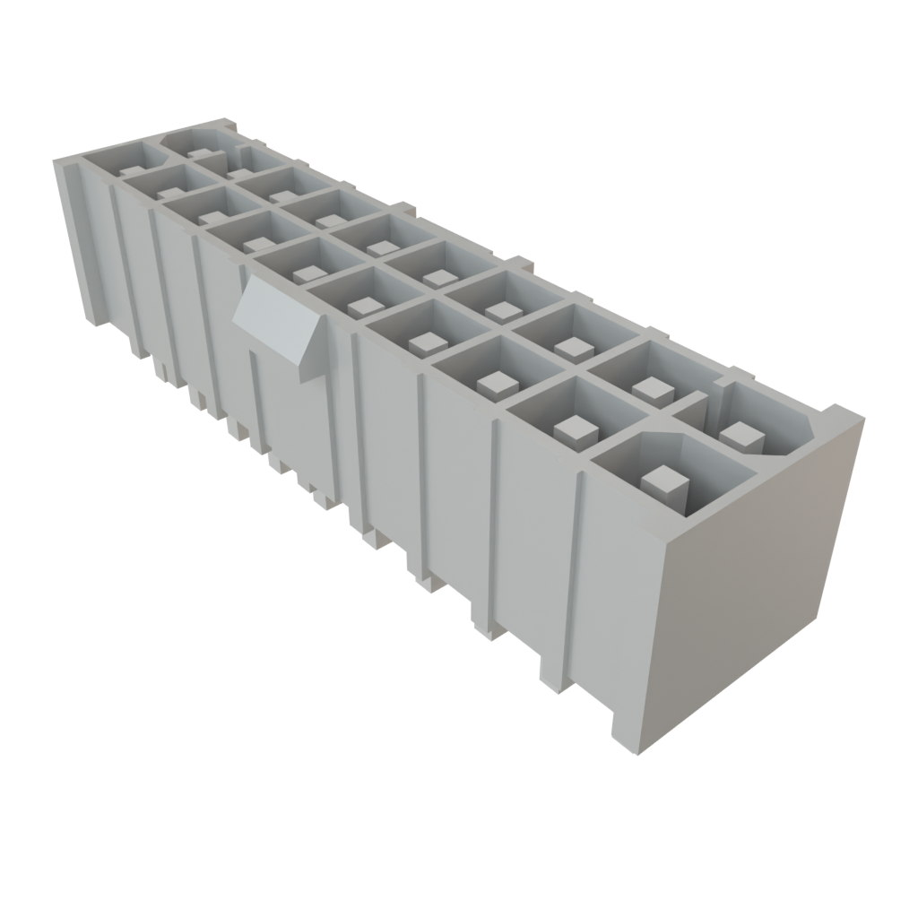 20-Position 2-Row Shrouded Header, 565V, 105°C, Through Hole Mount