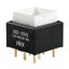 Switch Push Button ON (ON) DPDT Square Button 0.1A 28VAC 28VDC 0.4VA Momentary Contact PC Pins Thru-Hole