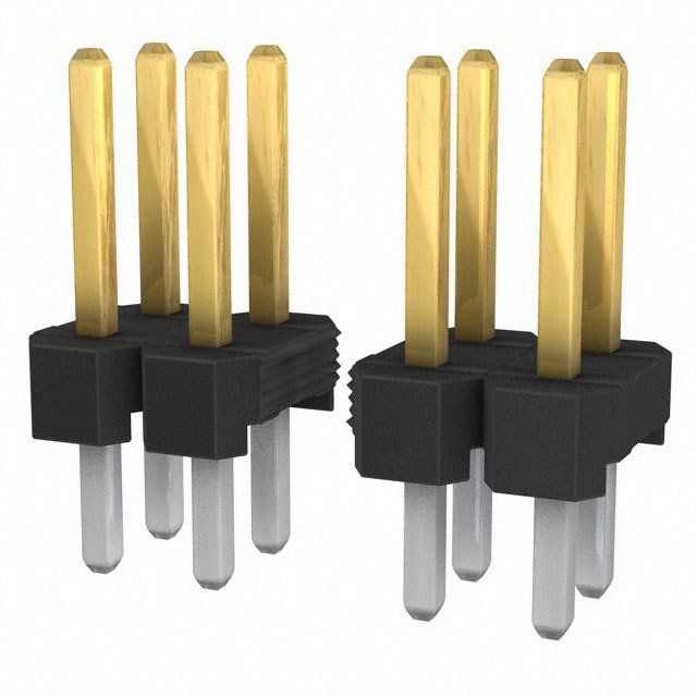 10 Pos 2mm Shrouded Header, Male Pin, Gold Plated, Thru-Hole