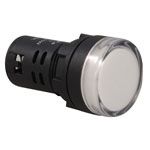 INDICATOR,PNL MT,RND,LED,WHITE 14V,0.88MTG HOLE,BLK BASE,UL