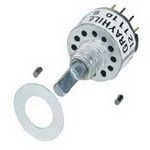 Rotary Switch, 3 Positions, 4P3T, Latched, 0.2A, 30VDC, Solder Terminal, Screw Driver Slot Shaft Type Actuator, Panel Mount-threaded, ROHS COMPLIANT