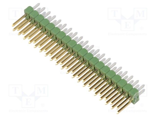 40 Pos 2 Row Header, 2.54mm Pitch, Straight, Gold, 3A