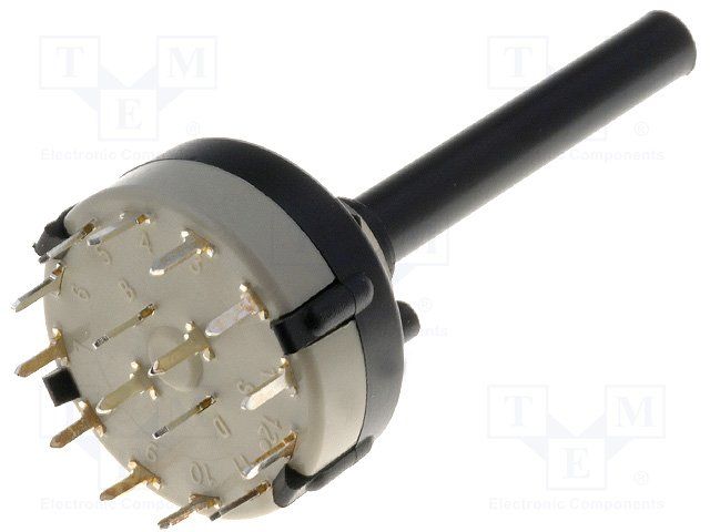 Rotary Switch, 4P3T, 30°, 250V, 150mA, Through Hole