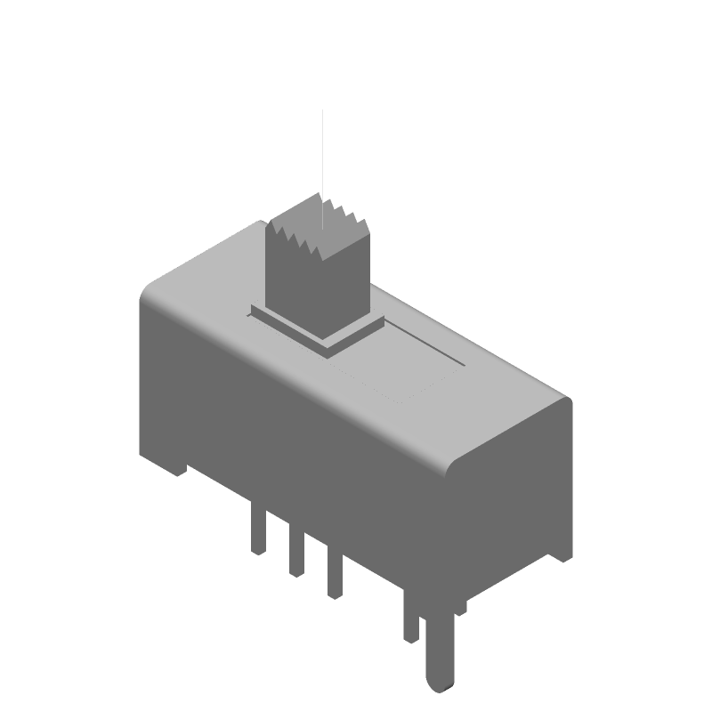 DP3T Slide Switch, 125VAC, 300mA, 15k Cycles, Through Hole