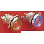 SPST Momentary Pushbutton Switch, 50mA 24VDC, Red LED, Screw Term