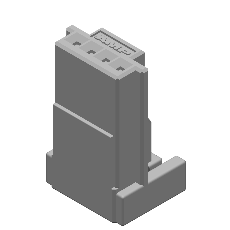 4 Pos Female Socket Rectangular Connector, PBT, Crimp, .087" Pitch