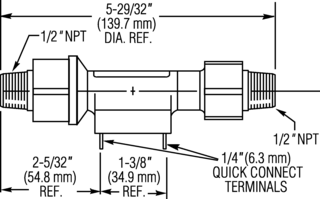 GEMS SENSORS         129661             FLOW SENSOR, 1GPM, 13.8BAR, 1/2" NPT