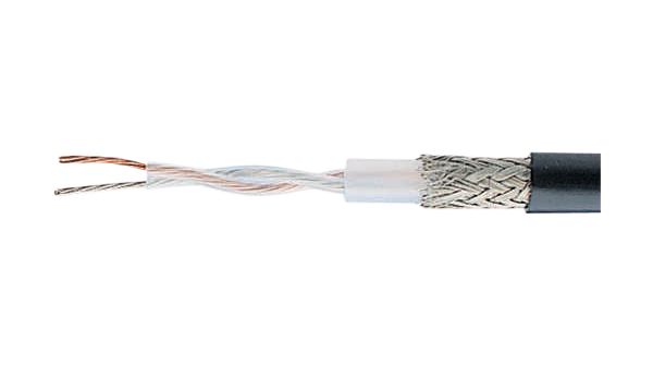 Coaxial cable twisted pair   7 x0.29 mm Tin-plated copper wire black, TWINAX 105, Bedea