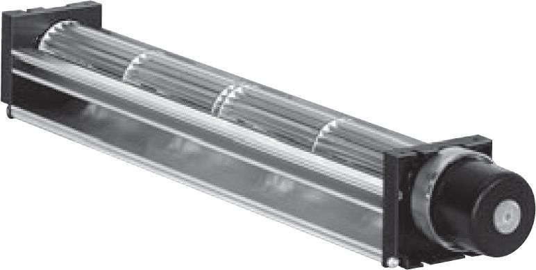 DC Blower, Cross Flow, 12V, 6.2W, 44CFM, Ball Bearing