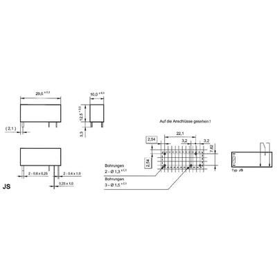 Fujitsu JS-05N-K PCB Mount Relay 5Vdc 1 CO, SPDT