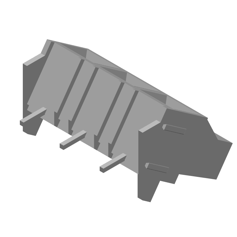 3 Pos 9.53mm RA Solder Terminal Block, 30A, 600V, Green