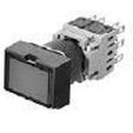 Switch Push Button N.O./N.C. DPST Flush Rectangular Button Momentary Contact Quick Connect/Solder Panel Mount