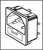 Power Entry Module Filtered M 3 POS 250VAC 10A Fuse RA 1 Port