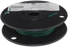 Hookup Wire, CSA TR-64, UL 1007, UL 1569, 22 AWG, 100 ft, Green, Color-Coded PVC Insulation