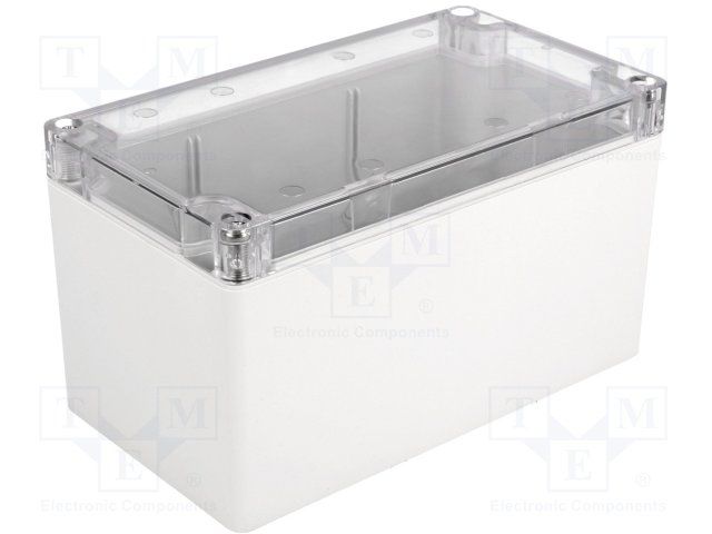 Enclosures, Boxes, & Cases Watertight/Polycarb. 6.3x3.5x3.5ClearLid