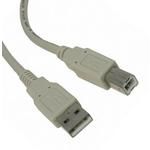 USB 2.0 A-B Cable, 3m, Shielded, 28AWG, Beige