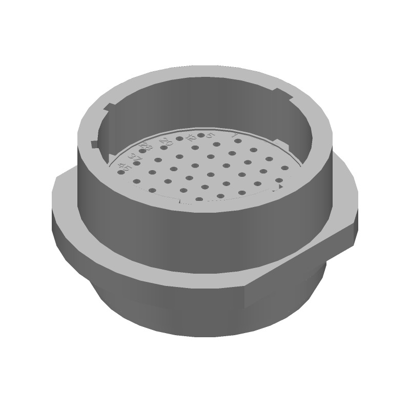 63 Pos Circular Crimp Receptacle, Size 23, 7.5A, UL94 V-0