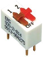 DIP SWITCH, 2, SPST-CO, SLIDE, 1A; Product Range:SDS Series; Contact Configuration:SPST; Switch Mounting:Through Hole; Contact Current DC Max:1A; Contact Voltage DC Max:100V; No. of Circuits:2Circuits; Switch Actuator Style:Slide ;RoHS Compliant: Yes