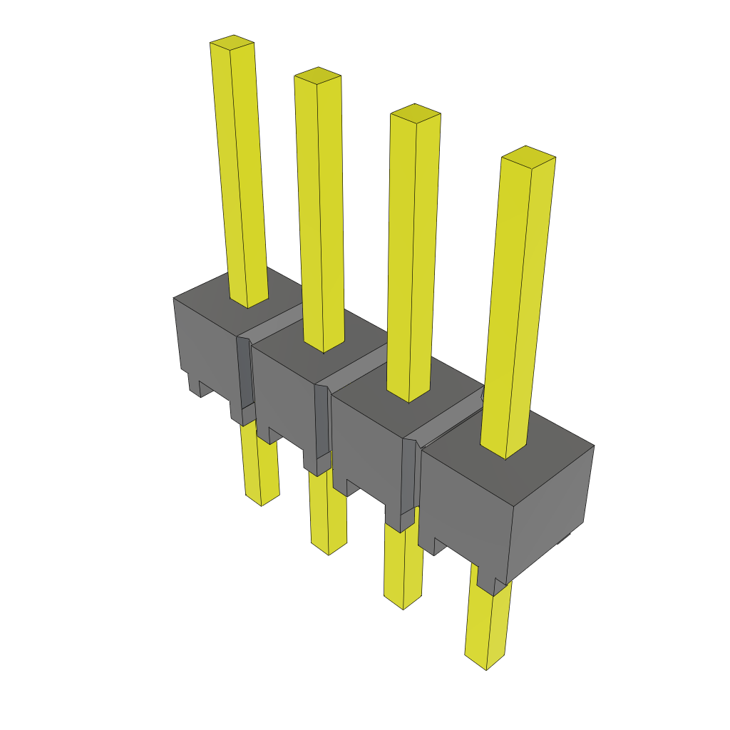 Conn Unshrouded Header HDR 4 POS 2.54mm Solder ST Top Entry Thru-Hole Bulk