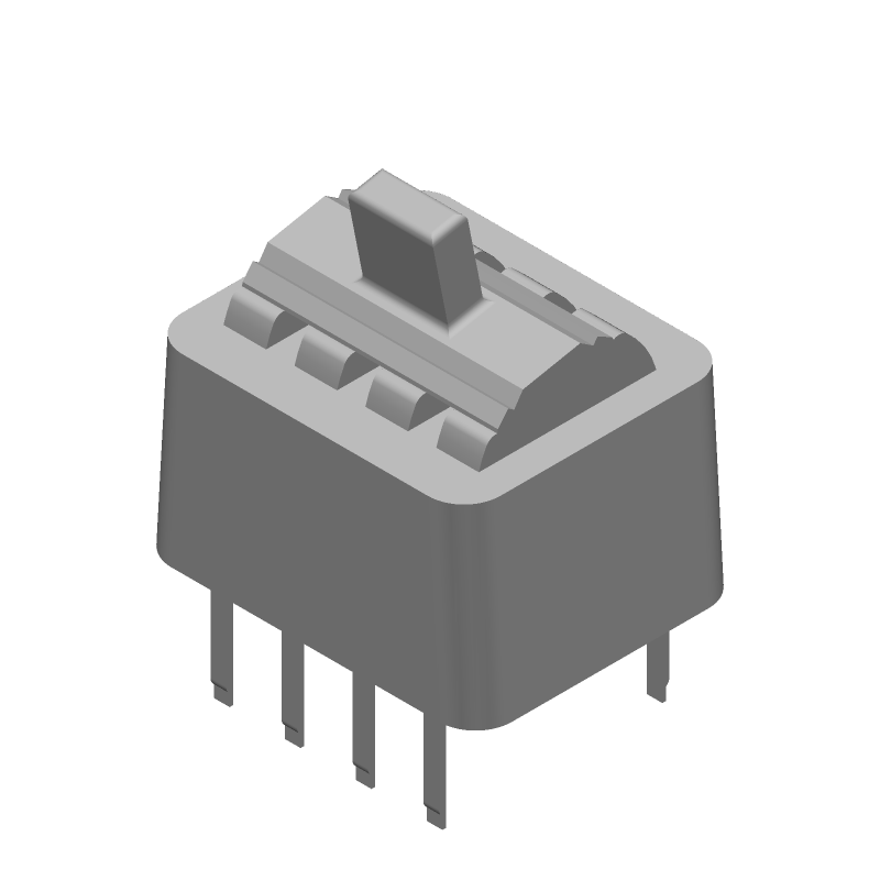 DPDT Rotary Slide DIP Switch, 4 Pos, 1.5A, 24VDC, PC Pins, Thru-Hole