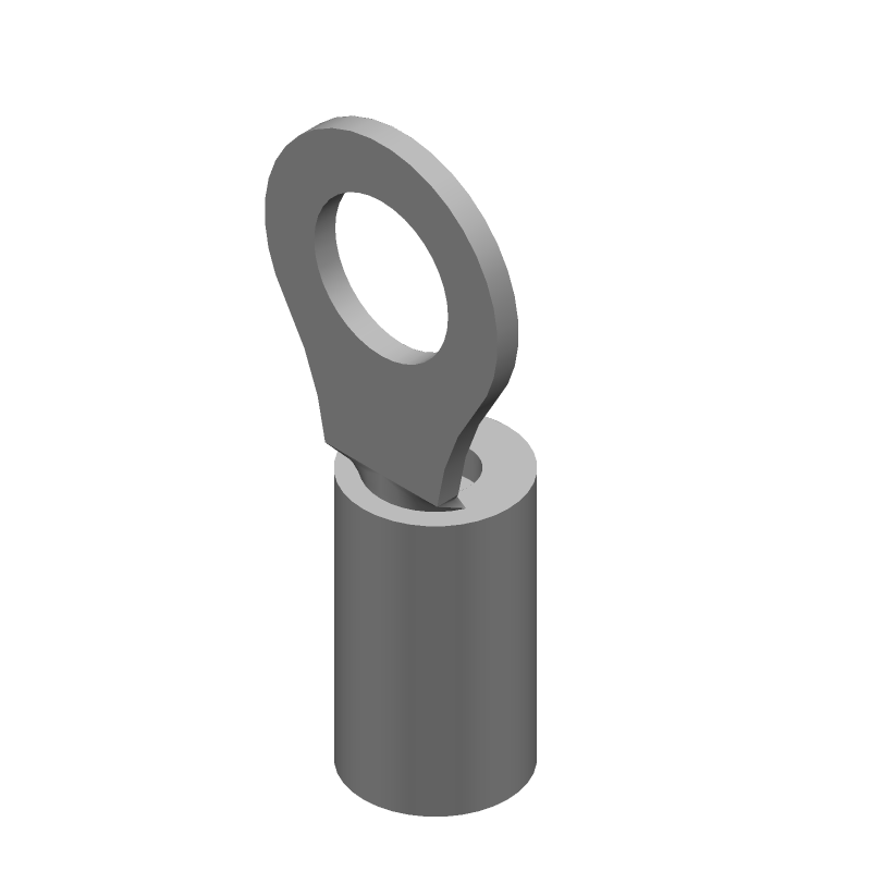 Ring Terminal, 14-16AWG, Copper, Tin, Blue, Female, Crimp, 600V