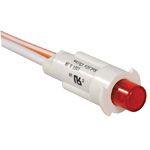 Panel Neon Lamp 5 /6 Leads Red 105VAC-125VAC .312 Mtg Hol