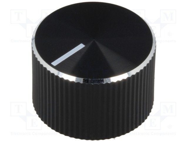 Instrument knob black anodised 19 mm, A1418260, OKW