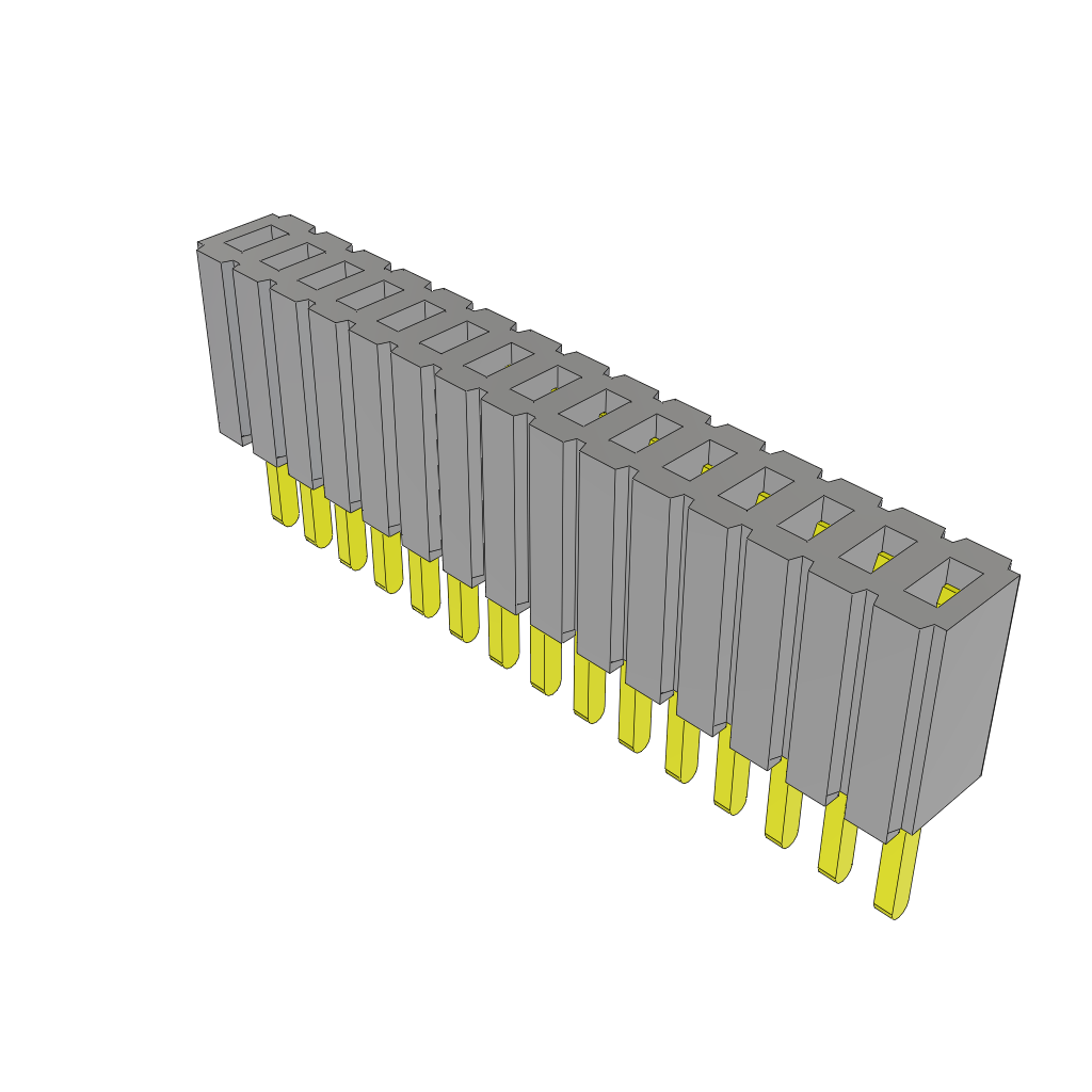 Conn Micro Socket Strip SKT 15 POS 1.27mm Solder ST Thru-Hole Tube