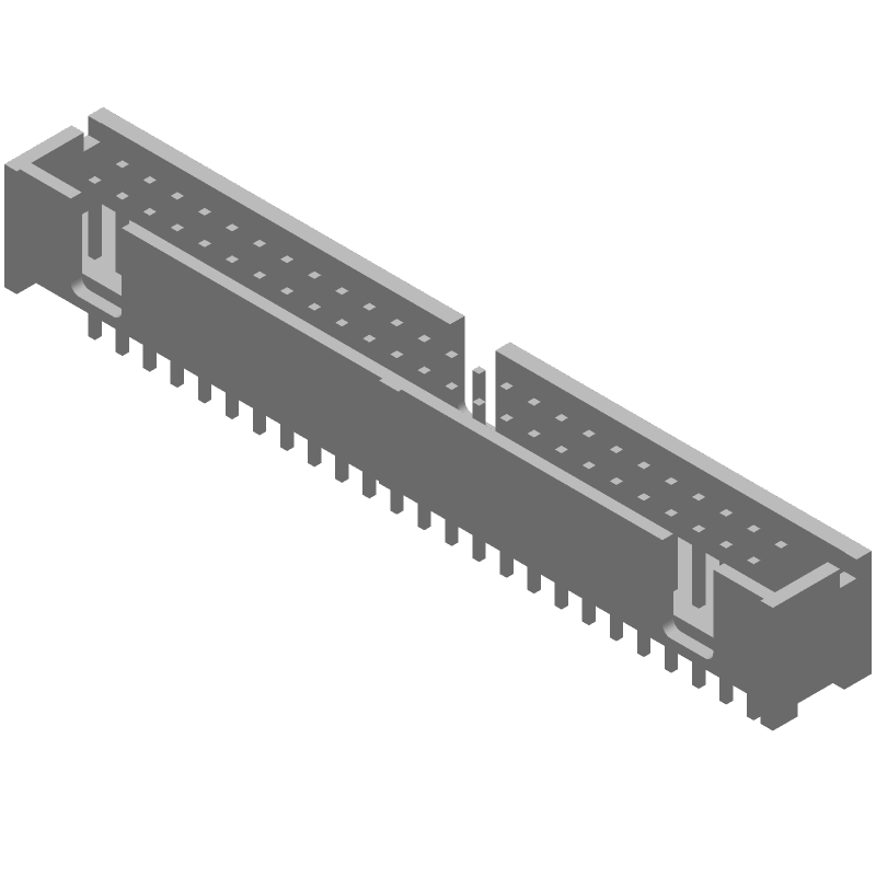 50 Pos 2R 2.54mm Pitch Wire-to-Board Header, Black, 1A, 250V