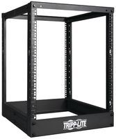 13U 4-Post Open Frame Rack Cabinet - Black Steel