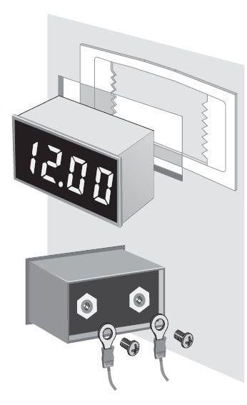 Digital Voltmeter 8-50VDC, 3.5 Digit LED Panel Mount