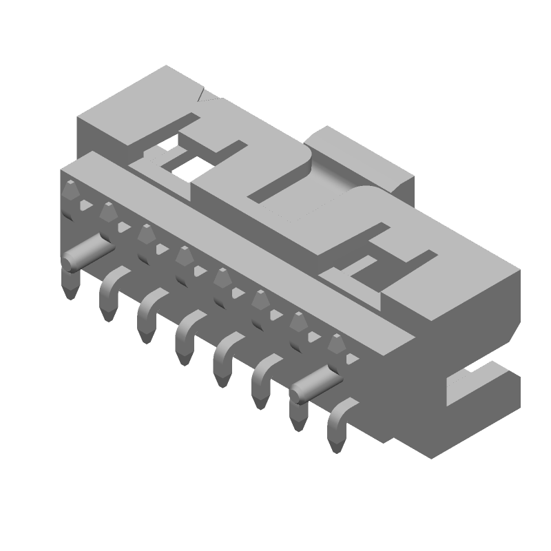 16 Pos 2 Row 2mm Pitch Male Header, SMT, Gold Plated