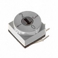 Rotary Coded Switch, 4 Positions, Decimal, On-on, Latched, 0.4A, 24VDC, 6 PCB Hole Cnt, Solder Terminal, Arrow Shaped Slot Actuator, Through Hole-right Angle