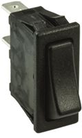 Black SPST Rocker Switch, Off-(On), 16 A at 250 V ac +125C 30mm 11mm