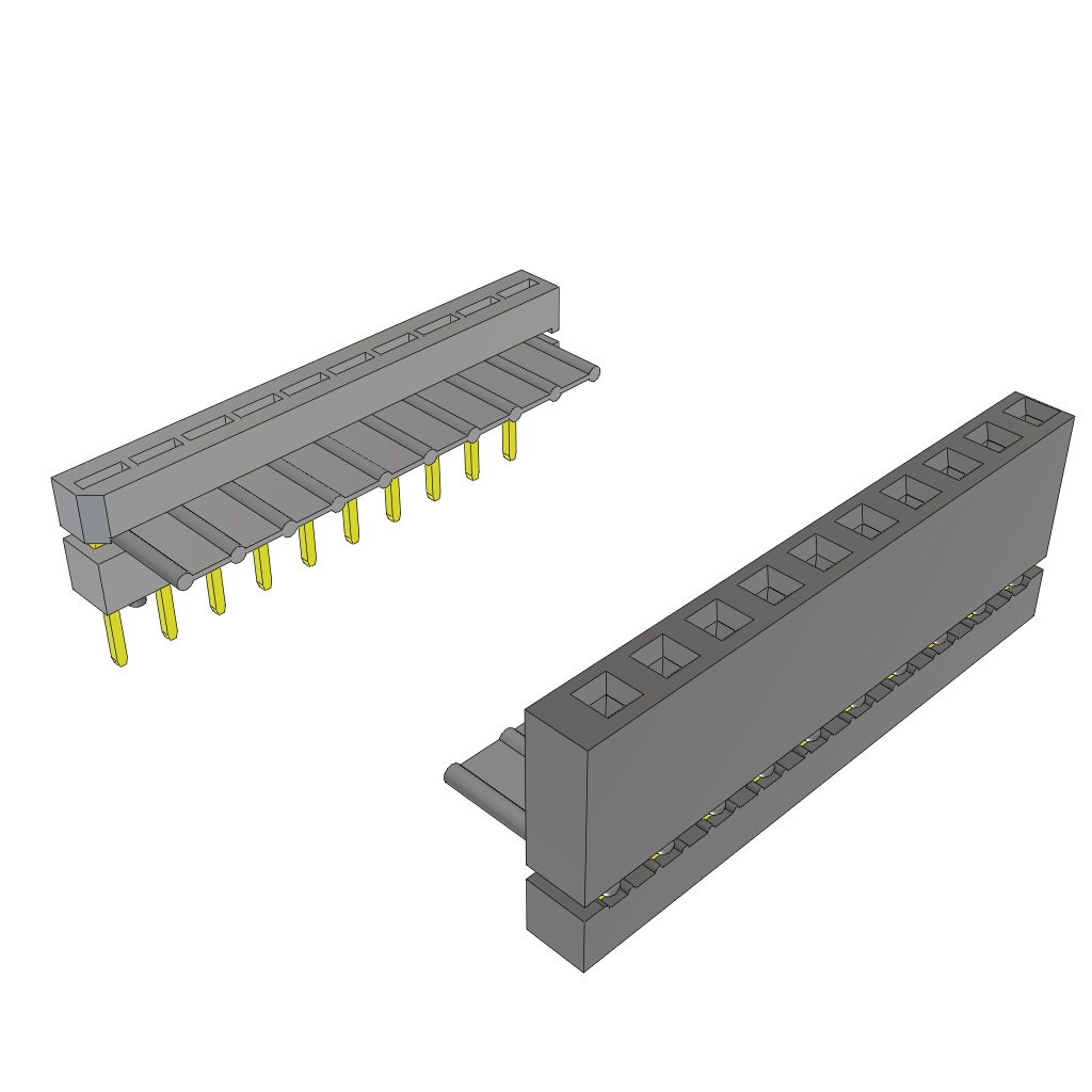 Cable Assembly Flat Ribbon 0.063m 28AWG IDC Connector to IDC Connector 10 to 10 POS PL-SKT IDT-IDT Bulk