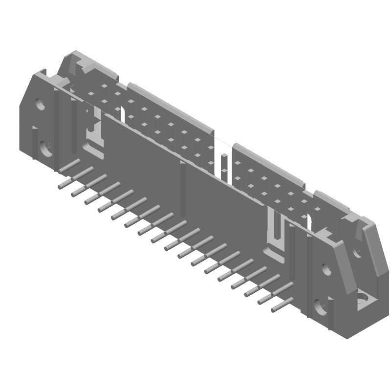 34 Pos 2.54mm RA Solder Header, Male, Shrouded