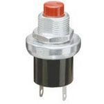 Illuminated Pushbutton Switch, SPST, 1A 220VAC, Red, Panel Mount, Solder