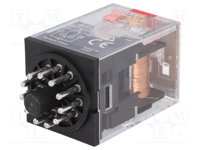 24VAC 10A 3PDT Power Relay, Socket Mount