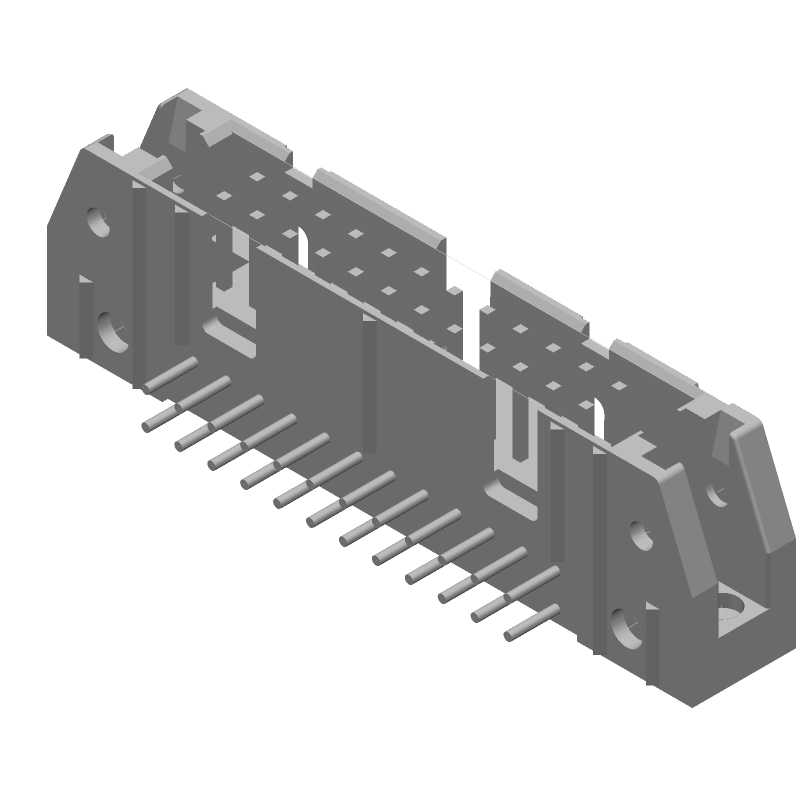 24 Pos 2.54mm RA Solder Header, Board-to-Board, 1A, Gold